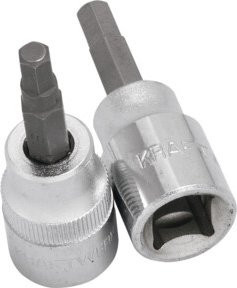 Kraftwerk Innensechskant-Bit-Stecknuss 3/8 Zoll in 5/16 Zoll aus Chrom-Vanadium-Stahl, Silber - Bild 1