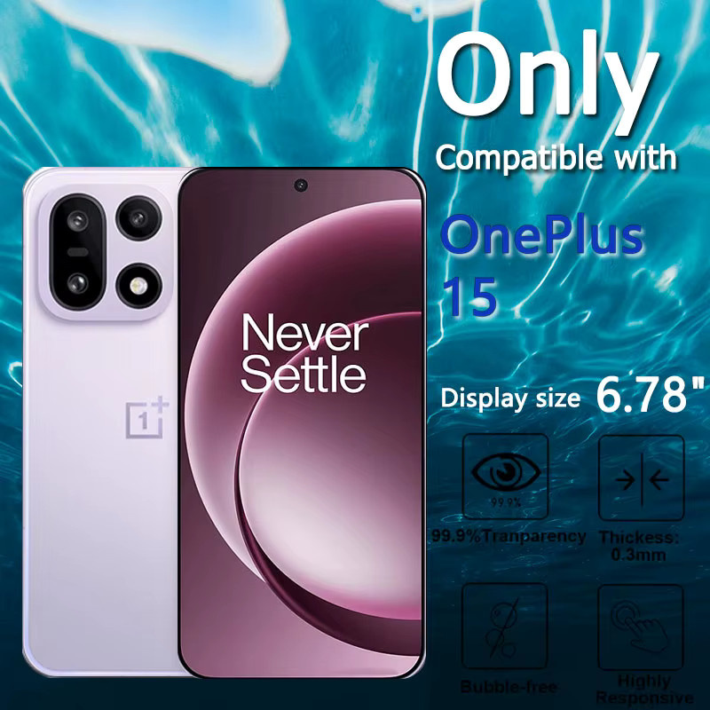 Set aus HD-Displayschutzfolien aus gehärtetem Glas für OnePlus 15, 6,78 Zoll, kratzfest und transparent - Bild 4
