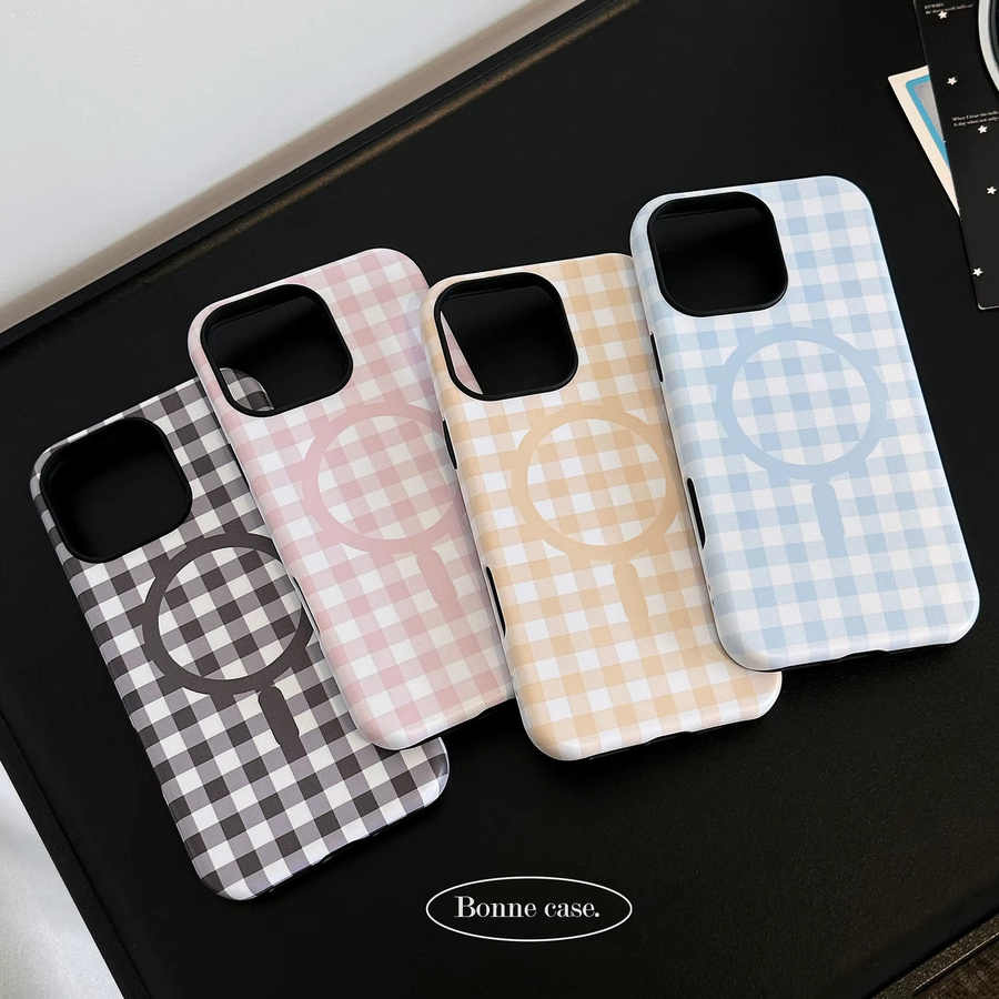 Stoßfeste Handyhülle mit Gittermuster in Bonbonfarben für Apple iPhone 11 bis iPhone 17 Air Pro Max multicolor - Bild 2