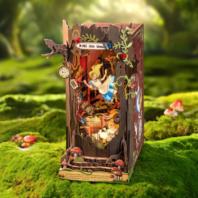 Robotime Rolife Fall into Wonder DIY Book Nook Kit, 3D Holzpuzzle, mit Lichtern, ab 14 Jahren - Bild 1