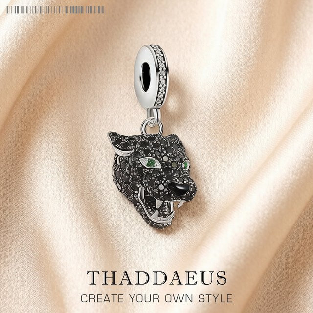 Thaddaeus Anhänger, 925 Silber, Schwarz, Zirkonia, Unisex - Bild 1