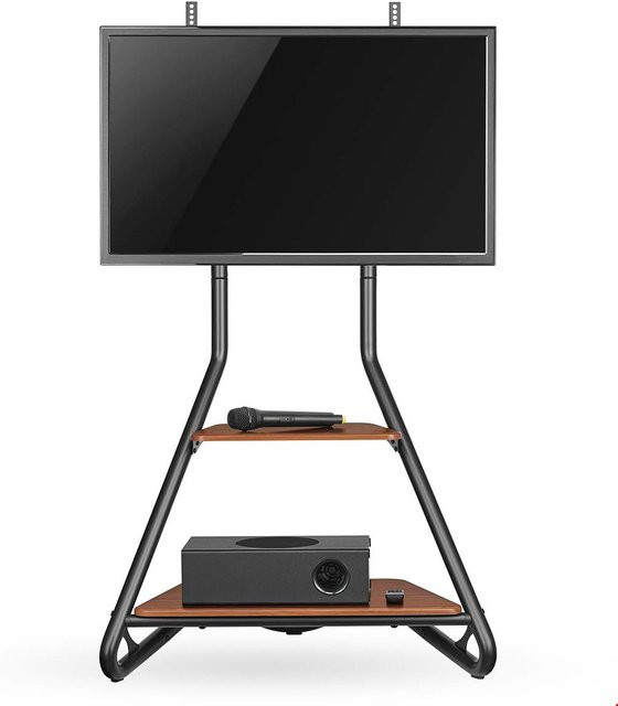 Nedis TV Bodenständer TVSM6200BK für 37-75 Zoll in Schwarz/Walnuss - Bild 1