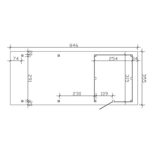 SKANHOLZ Carport Spessart aus Leimholz mit Abstellraum in Braun, B: 355 cm, T: 846 cm, H: 243 cm - Bild 1