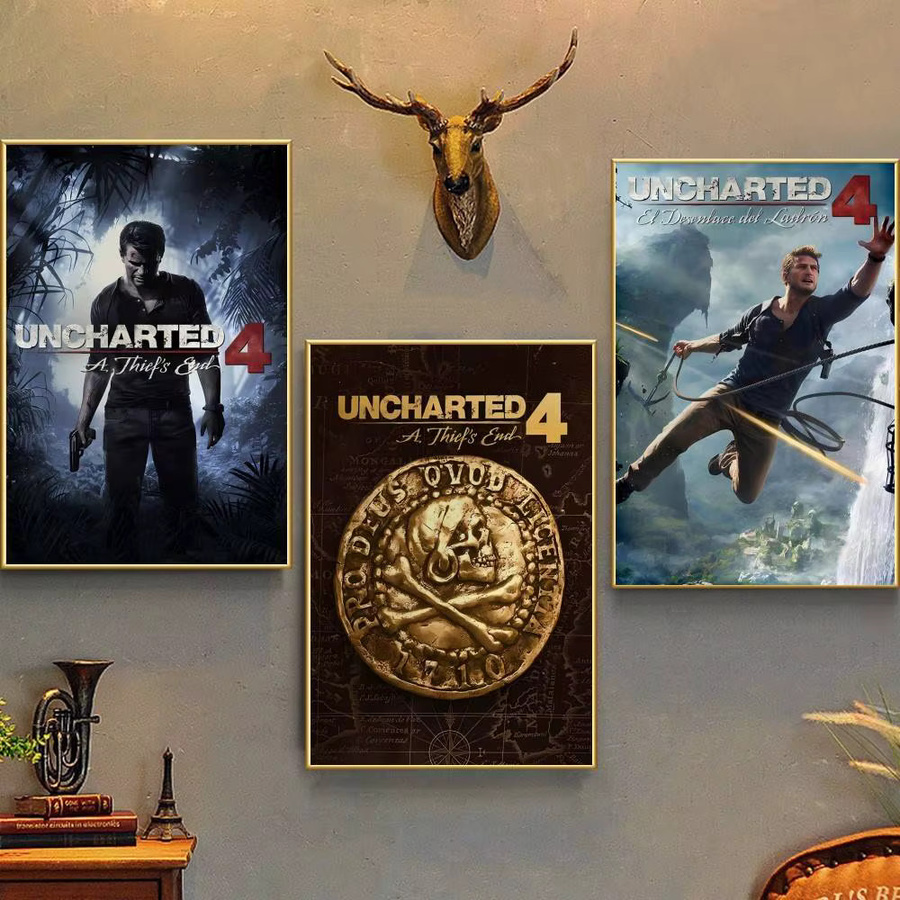 Kayou Uncharted 4 Poster Selbstklebender Wasserfester Papieraufkleber Wanddekoration Mehrfarbig B: 20,0 cm, H: 20,0 cm, T: 15,0 cm - Bild 2