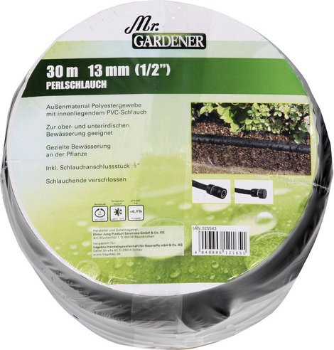 Mr. GARDENER Perlschlauch Soaker Schwarz 1/2 Zoll Länge: 30 m - Bild 1