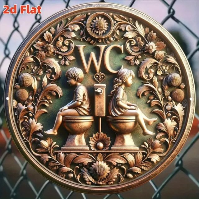 CIFBUY Vintage Wandkunst aus Metall, rundes Blumenschild mit floralem Design, Durchmesser: 19,79 cm - Bild 1