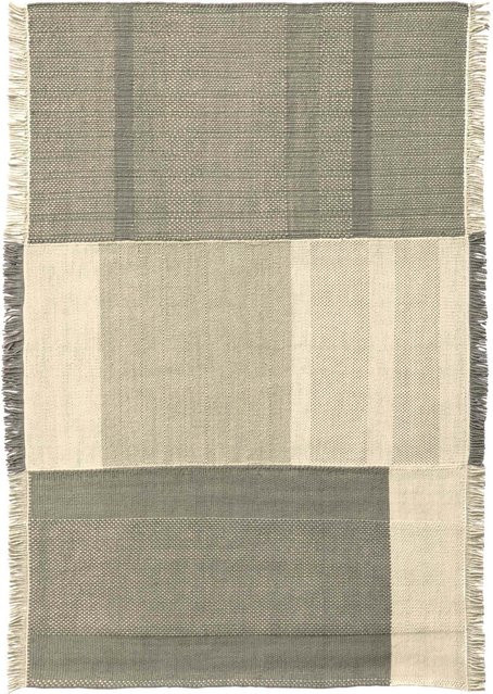 Nanimarquina Tres Outdoor Liegestuhl mit beige gestreiftem Polyesterbezug für Garten und Terrasse - Bild 1