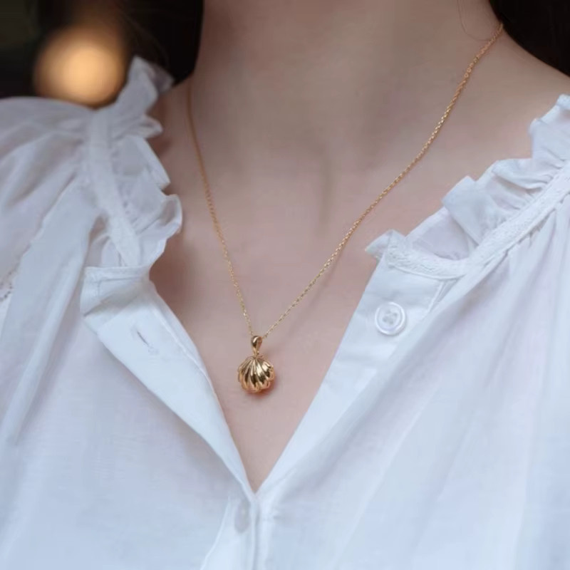 ZHIXUN Halskette, Gold, Perle, Muschel-Anhänger, Damen - Bild 2
