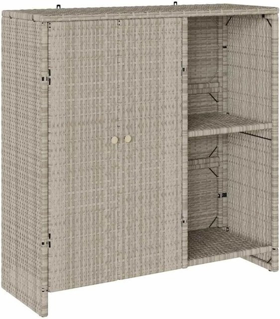 vidaXL Aufbewahrungsschrank mit Rattan-Optik in Hellgrau, B/T/H: 100 x 36 x 102 cm - Bild 1