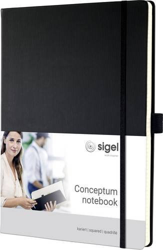 Sigel Conceptum Notizbuch DIN A4+, kariert, Schwarz, Hardcover mit 97 Blatt - Bild 1