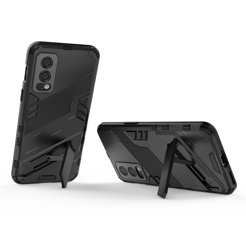 Robuste Panzerhülle für OnePlus Nord 2 5G mit magnetischer Autohalterung in Schwarz - Bild 1