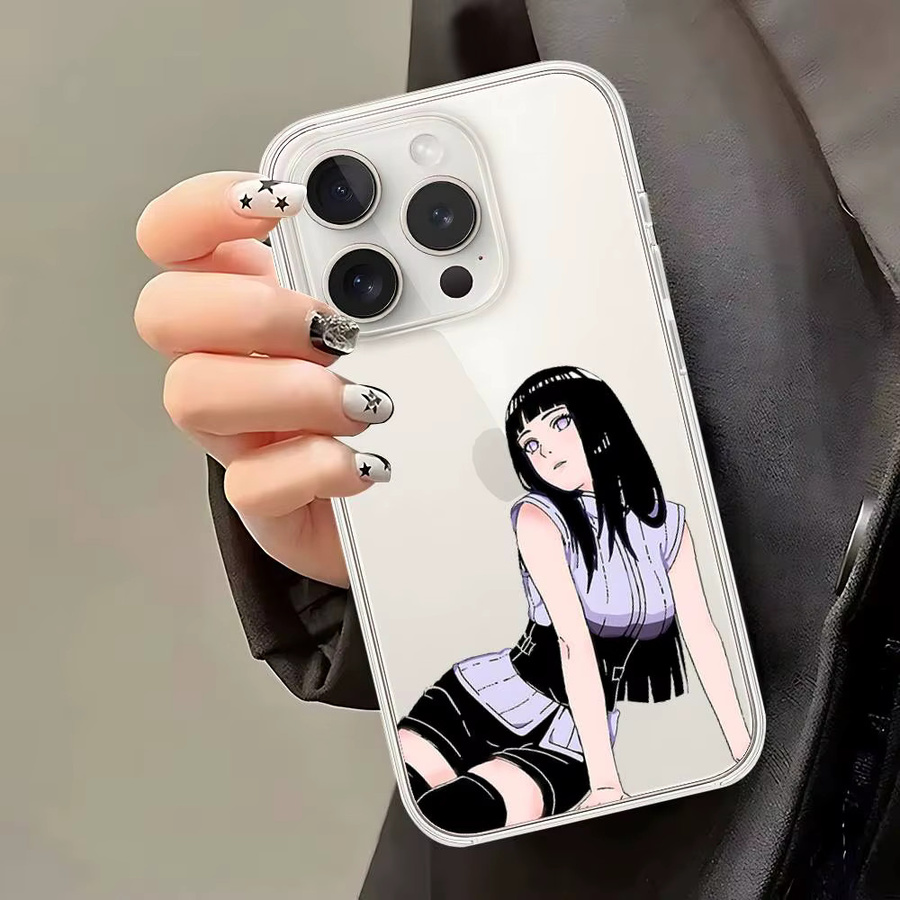 H-Hinata Hyuga Handyhülle für iPhone 17 16 15 14 Plus 13 12 11 Pro Max, Transparente Stoßfeste Rückseiten-Abdeckung im Naruto Design - Bild 3