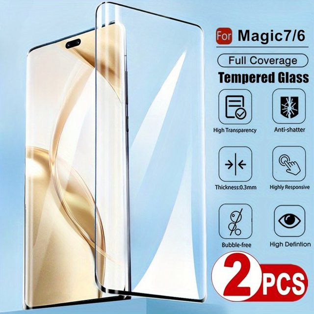 2er-Set Honor Displayschutzfolie aus gehärtetem Glas mit 3D Vollabdeckung, transparent - Bild 1