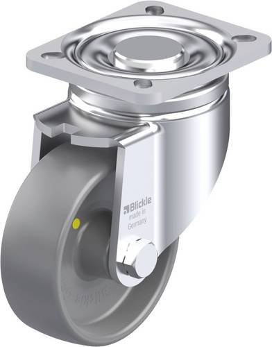Blickle Stahlblech-Lenkrolle LH-PO 100G-1-ELS in Silber/Grau mit Kunststoffrad, Durchmesser: 100 mm, Tragfähigkeit: 280 kg - Bild 1