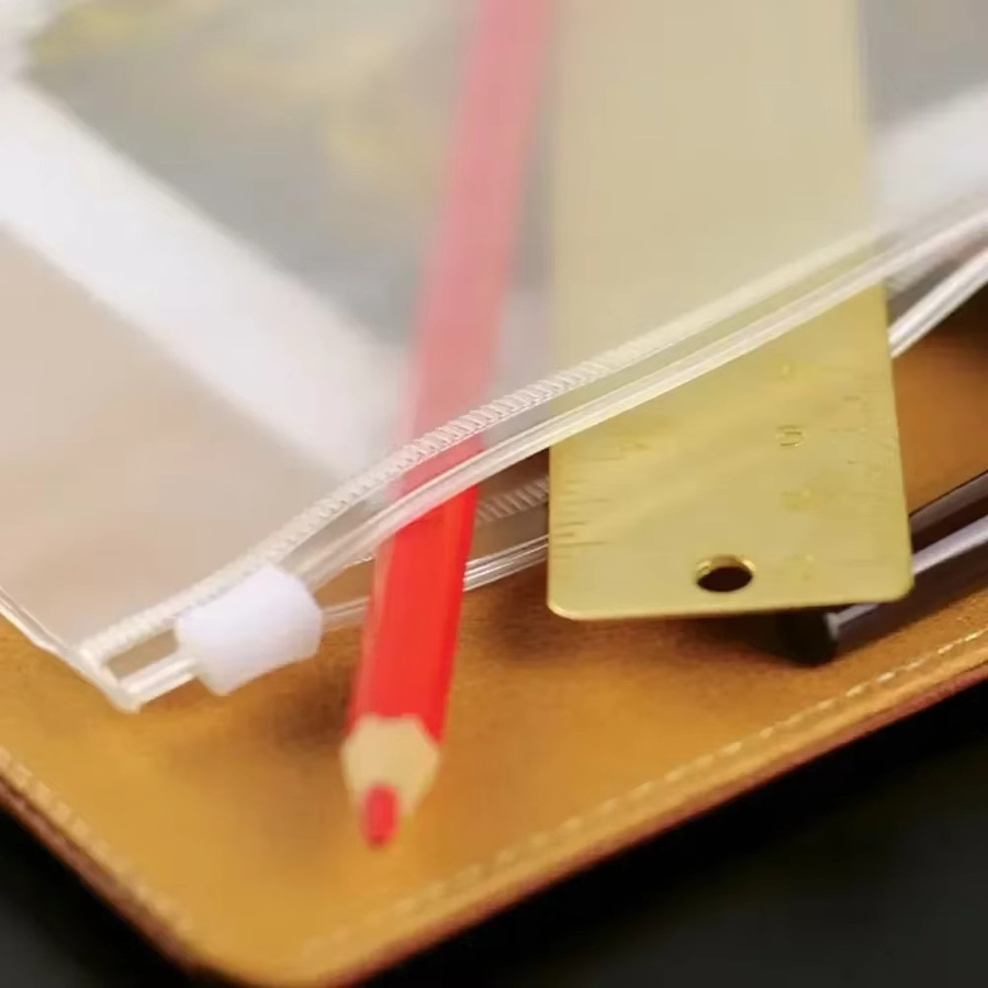 10 Stück wasserdichte PVC Binder Taschen mit Reißverschluss für 6 Ring Ordner und Notebooks in A5, transparent - Bild 2