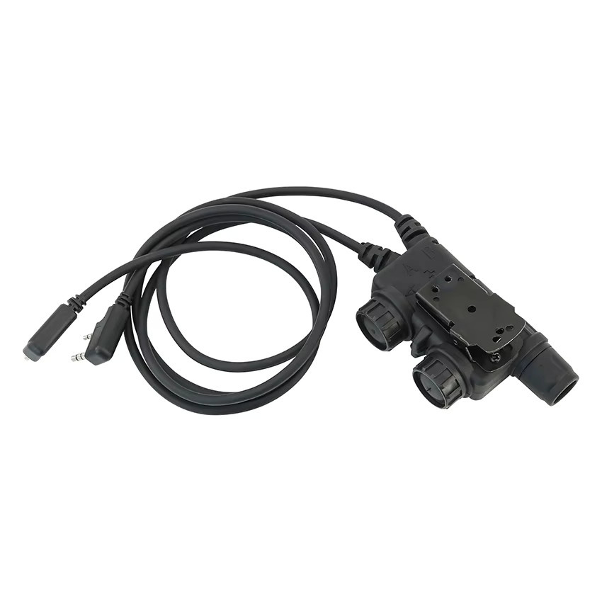 TS TAC-SKY Taktischer Headset-Adapter Dual Comm V2 mit Kenwood-Stecker und U94 PTT-Kompatibilität in Schwarz - Bild 4