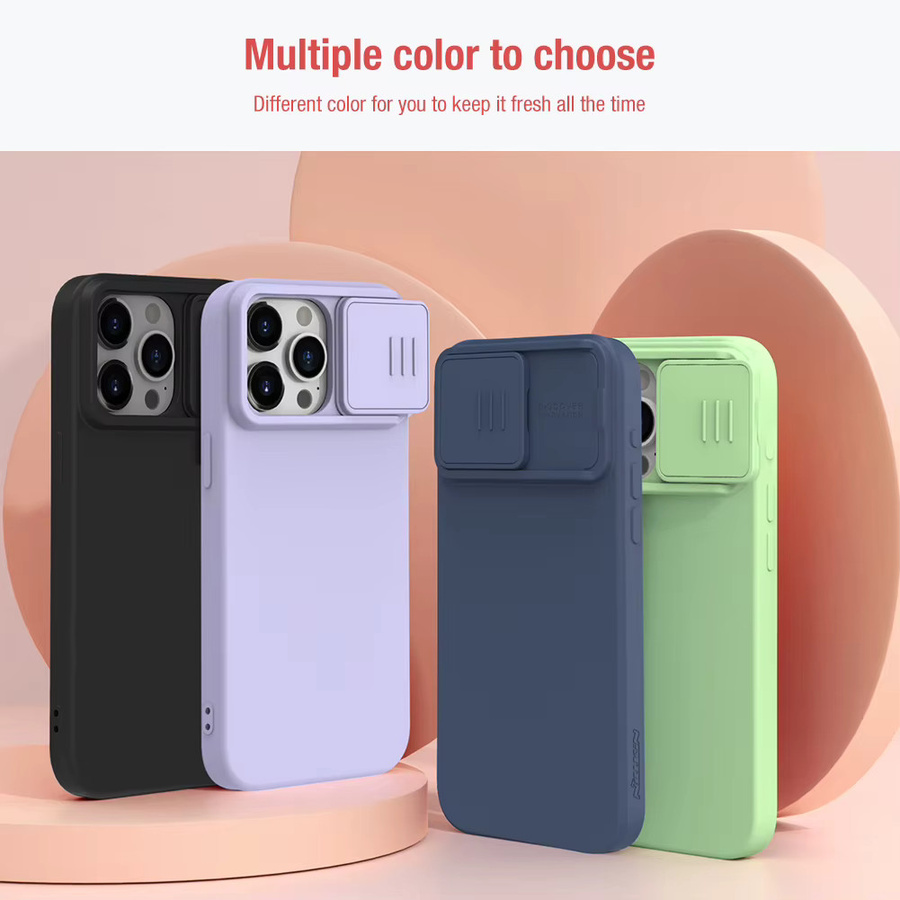 Nillkin Silikon Soft Slide Hülle für iPhone 15, 15 Plus, 15 Pro und 15 Pro Max mit Kameraschutz in Purple - Bild 2