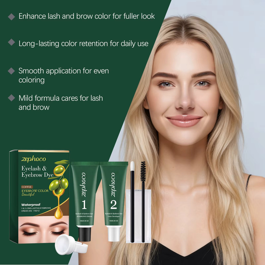zephoco Augenbrauen- und Wimpern-Färbeset, Unisex - Bild 2
