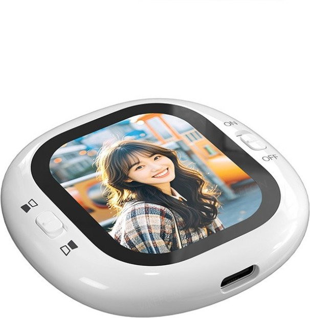 XIKCU Mini Magnetisches Selfie-Bildschirmspiegelungsgerät für iPhone und Android, Weiß, Kabelgebunden und Kabellos mit Datenkabel - Bild 1