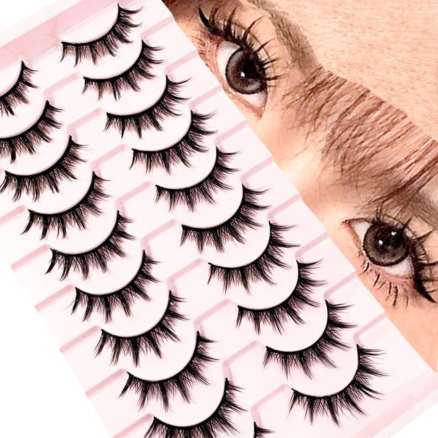 LYBCG Wimpern Anime Wispy Fluffy Spiky 3D-Volumen, 10 Paar, Unisex, Natürlich - Bild 1