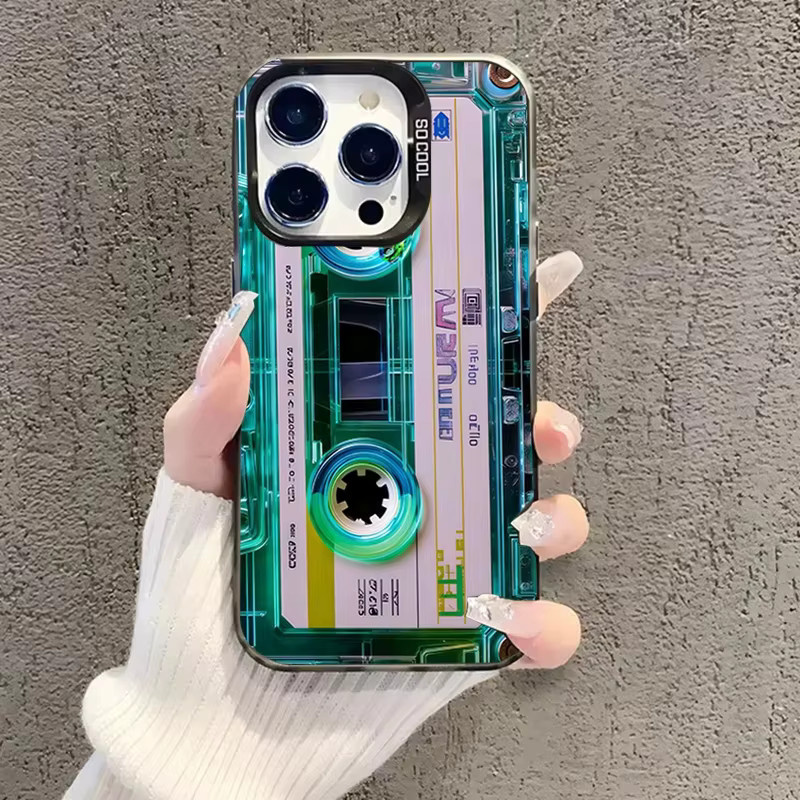 Retro-Kassettenband Handyhülle mit Galvanisierung für Xiaomi Redmi Note 14 Pro 4G Note 15 13 12 11 Pro Plus Note 13 Pro 5G Cover in Multicolour - Bild 3