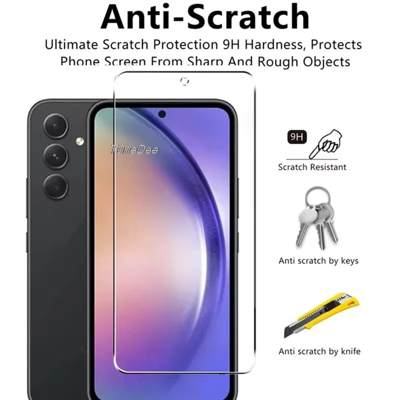 Samsung Displayschutzfolie aus gehärtetem Glas, transparent, passend für S26 Ultra, S25, S24, S23, S21, S20 FE, A57, A37, A17, A16, A56, A55, A36, A35, A26, A07, A06 - Bild 3