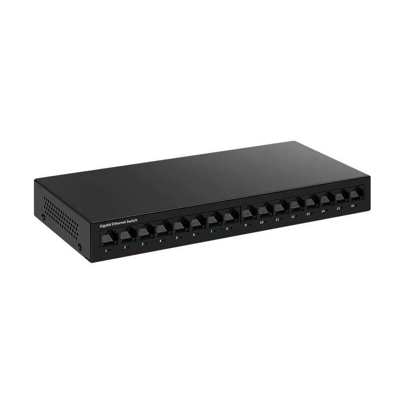 HORACO 16-Port Gigabit Netzwerk-Switch Unmanaged, 1 GbE Ethernet/LAN Switch, Schwarz, Lüfterlos - Bild 5
