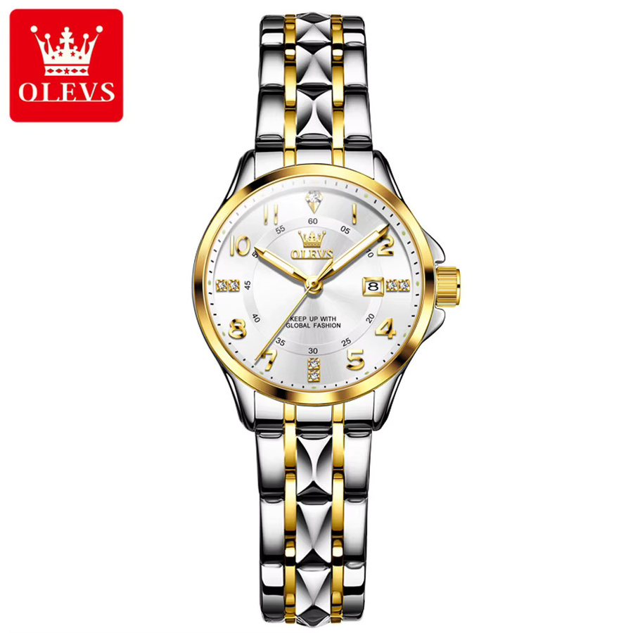 OLEVS Armbanduhr Quarz, Edelstahl, Gold, Damen - Bild 6