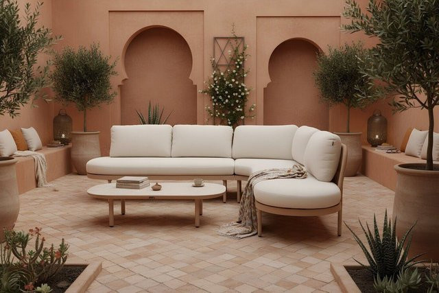Hartman Shades of Colour Bilbao Gartenlounge in Cappuccino/Beige mit Polstern aus Alu, Polyester und Rope-Geflecht - Bild 1