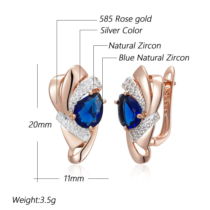 Kinel Tropfen-Ohrringe, 585 Gold, Roségold, Kristall, Damen - Bild 2