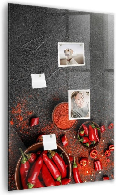 Tulup Magnettafel aus Glas in Gemahlener Paprika, beschreibbar und magnetisch, B/H: 60 x 90 cm - Bild 1