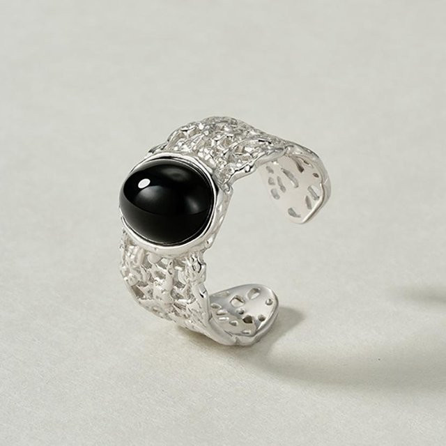 The Red Sun Ring, Spitzen-Intarsienring, Silber, Damen - Bild 1
