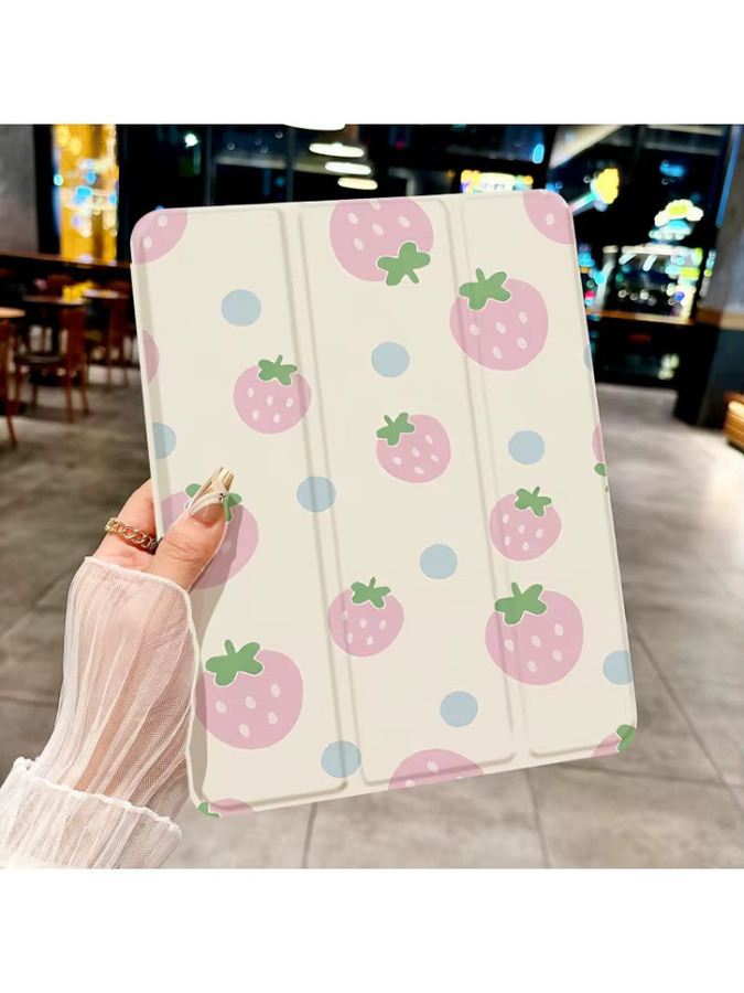 Strawberry World Tablet-Hülle für iPad Pro 10/11 Zoll und iPad Air 3/4/5 Generation in Transparent Multicolour mit Anti-Drop-Schutz - Bild 3