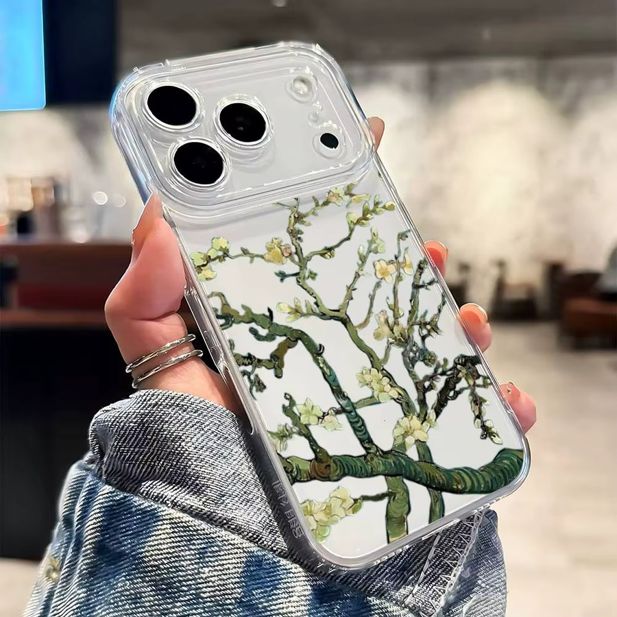 Luxus Handyhülle mit Van Gogh Ölgemälde Motiv aus Flüssigsilikon für iPhone 16 15 14 13 12 11 Pro Max und weitere Modelle, Multicolor - Bild 3