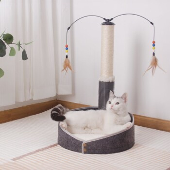 Canadian Cat Company Kratzstamm Bella in Grau mit integriertem Spielzeug - Bild 3