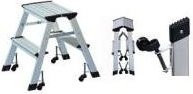 Werner Dorsch WEDO Mobile Step Klappleiter aus Aluminium mit 2 Stufen in Schwarz und Silber - Bild 1