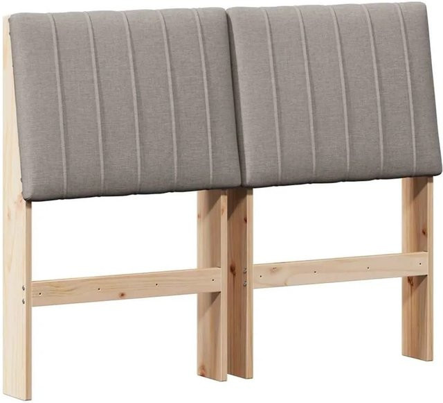 vidaXL Gepolstertes Kopfteil aus massivem Kiefernholz in Taupe, Breite: 120 cm - Bild 1
