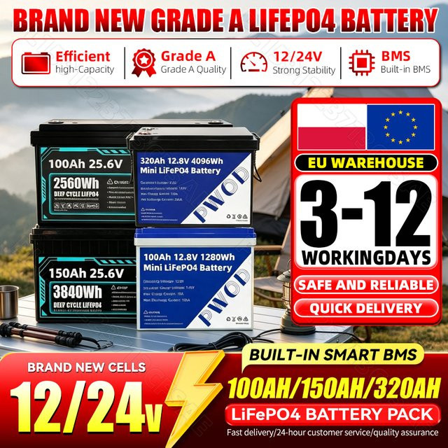 Sicksun LiFePO4-Akkupack Lithium-Eisenphosphat-Batterie für Haus, Wohnmobil, Boot und Golfwagen mit 6000-8000 Zyklen (12V/24V, 100AH/150AH/320AH) - Bild 1