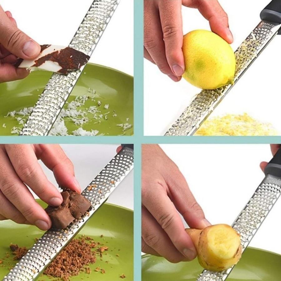 Multifunktionale Käsereibe aus Edelstahl als Handgehaltener Schneider und Hobel für Zitronen, Schokolade und Gemüse - Bild 3