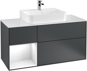 V&B Waschtischunterschrank Finion in Mittelblau lackiert, Breite: 120 cm, Tiefe: 50,1 cm, Höhe: 50,1 cm - Bild 1