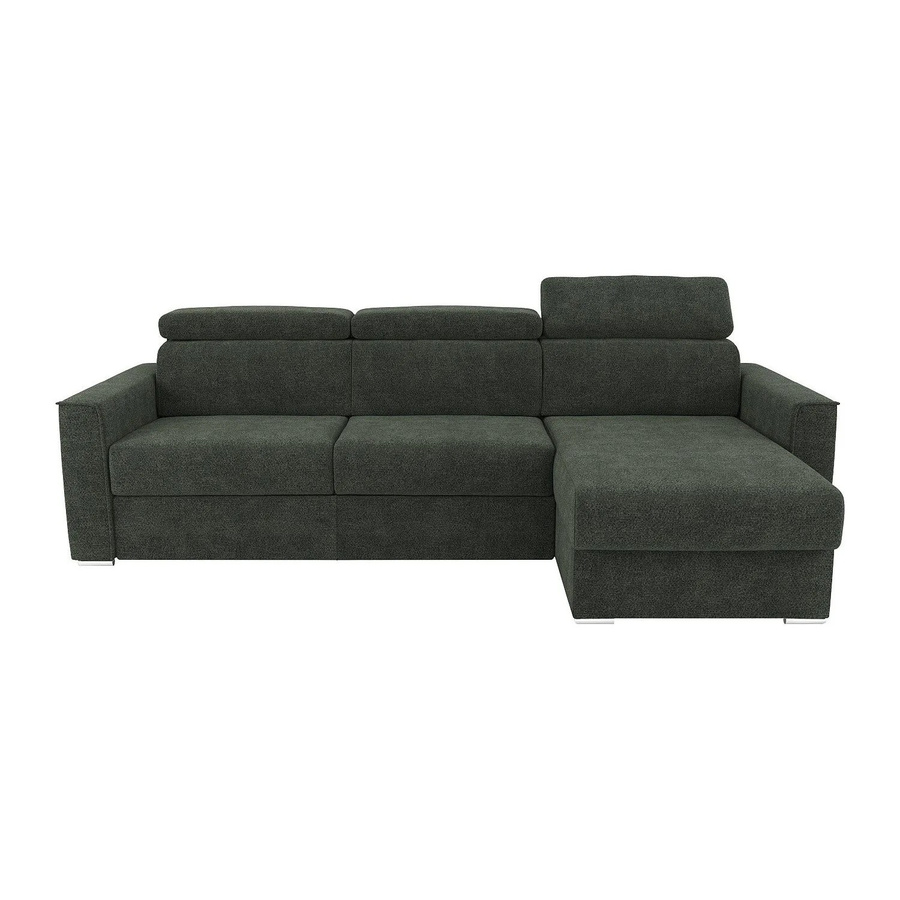 Vente-unique Schlafsofa Vizir in Grün, modernes L-Shape Ecksofa mit Stoffbezug und Lift-up-Funktion, Breite: 302 cm, Tiefe: 223 cm, Höhe: 95 cm - Bild 2
