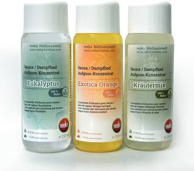 Weka Sparset Aufguss-Konzentrate mit Eukalyptus, Exotica-Orange und Kräutermix, Multicolor - Bild 1