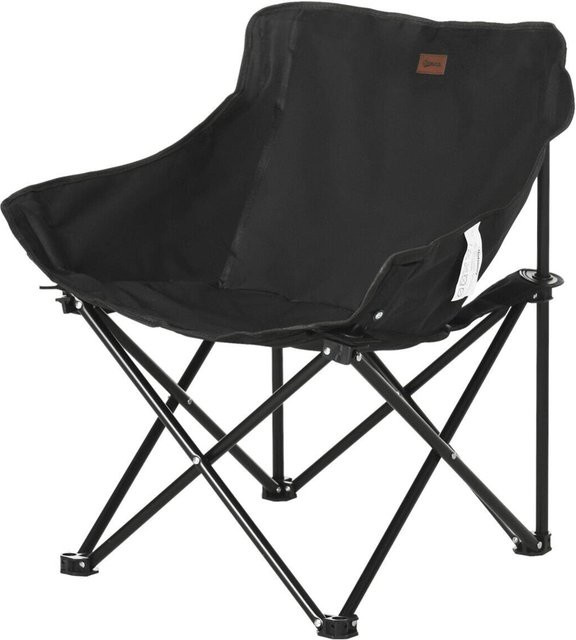 Outsunny Campingstuhl in Schwarz aus Metall und Kunststoff, B/H/L: 54 x 66 x 61 cm - Bild 1