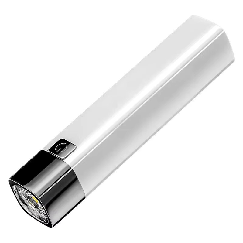 ESMARTER Mini LED Taschenlampe in Weiß, wasserdichte tragbare Außenbeleuchtung mit starkem Licht und USB-Anschluss - Bild 5