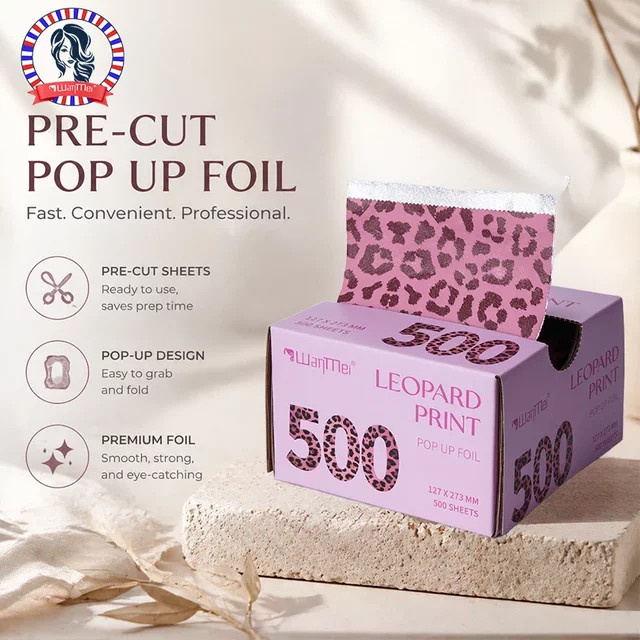 WANMEI Pop-Up-Haarfolie mit Leopardenmuster, 500 Stück, Unisex - Bild 1