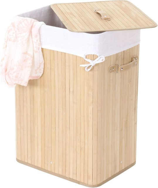 Wäschekorb MCW C21 aus Bambus in Naturfarben, B/T/H: 61 x 43 x 32 cm - Bild 1