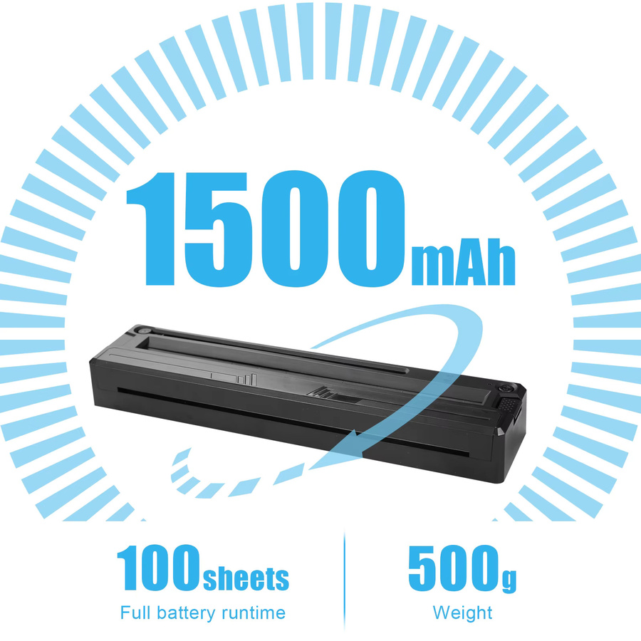 YUELONG Drahtloser Bluetooth Tattoo-Drucker, tragbare Thermotransfermaschine für Schablonen inklusive 10 Transferpapier in Schwarz - Bild 3