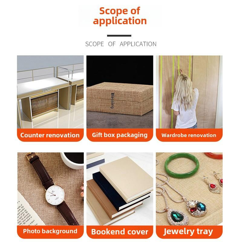 Selbstklebender Leinenstoff von Charming Home für DIY Reparaturen und Bastelarbeiten B/B: 100 x 148 cm - Bild 1