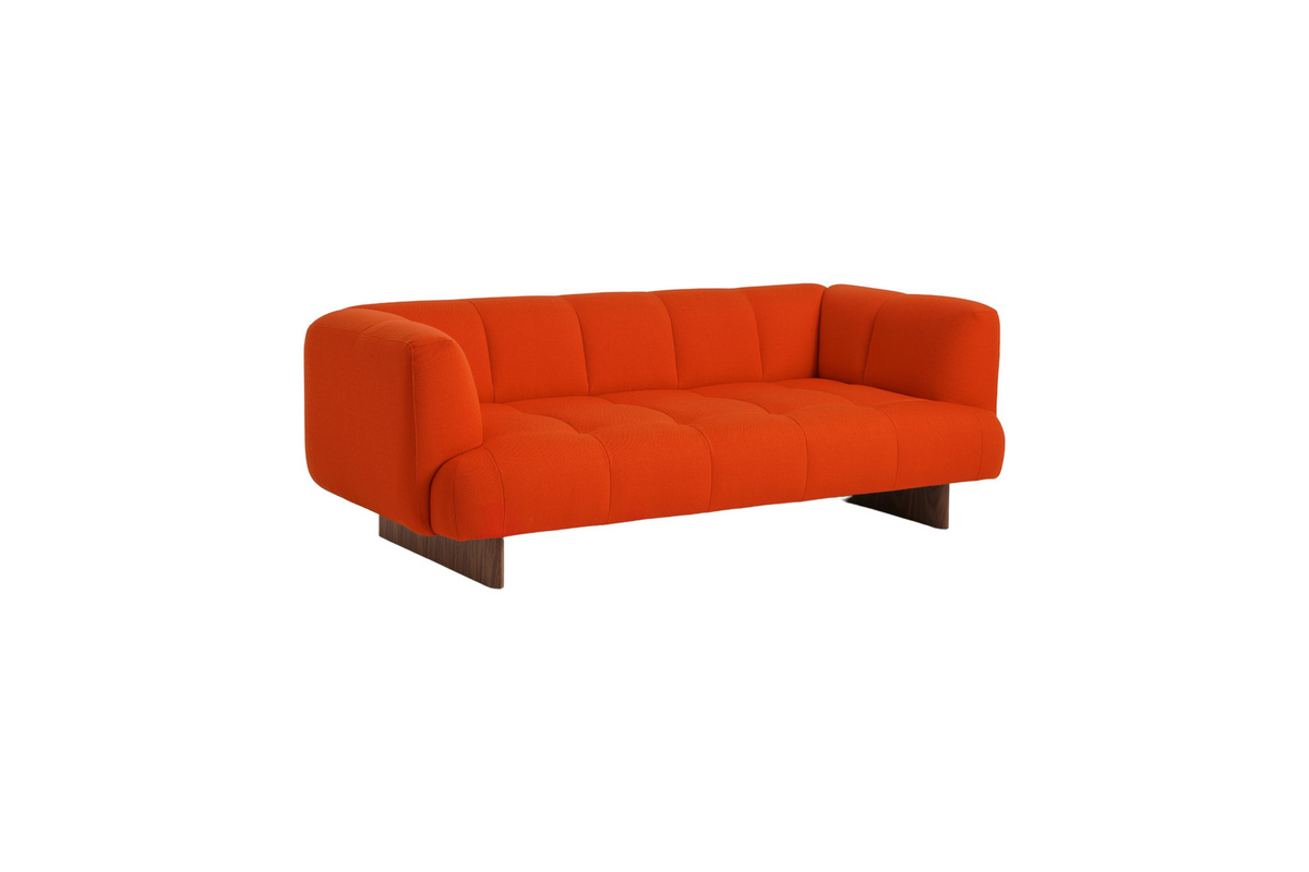 HAY Quilton Lift 2 Sitzer Sofa in Rot mit gestepptem Stoffbezug B/T/H: 214 x 109 x 72 cm - Bild 2