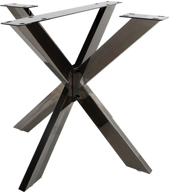 TPFLiving Tischbeine Bilan S Industrial X-Frame aus Metall in Schwarz Matt, Höhe: 71 cm, Breite: 85 cm, Tiefe: 85 cm - Bild 1